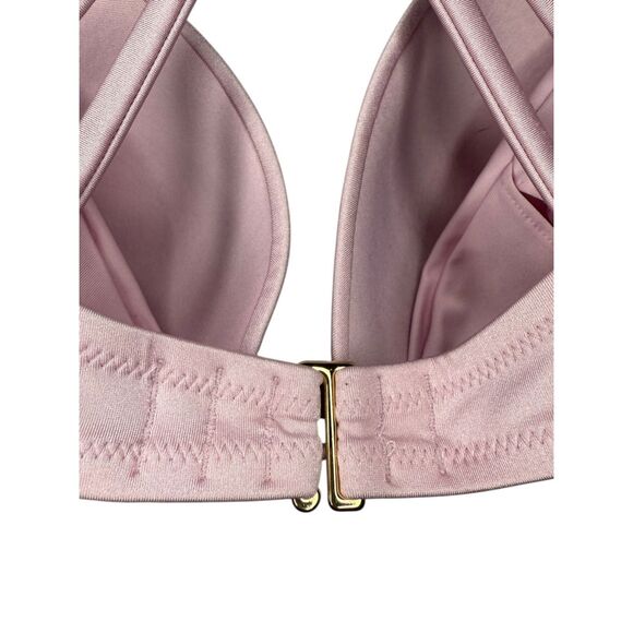 Victoria’s Secret 32DD Racerback Bikini Swim Top Pink Gold Chain Padded Push Up - Picture 7 of 9